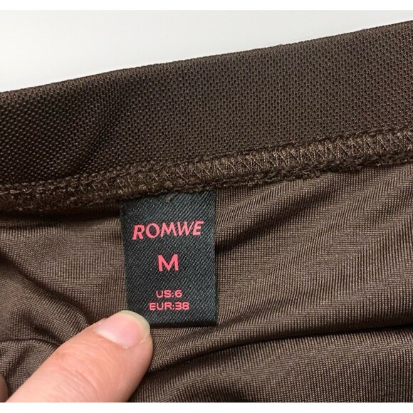 ROMWE Medium Brown Asymmetrical Sheer Mesh Skirt Y2K Pixie Fairycore Festival - Picture 2 of 4